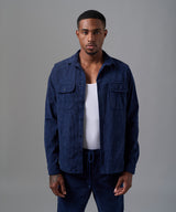 CAMISA MANGA LARGA CORDUROY CLASSIC FIT AZUL MARINO OI25