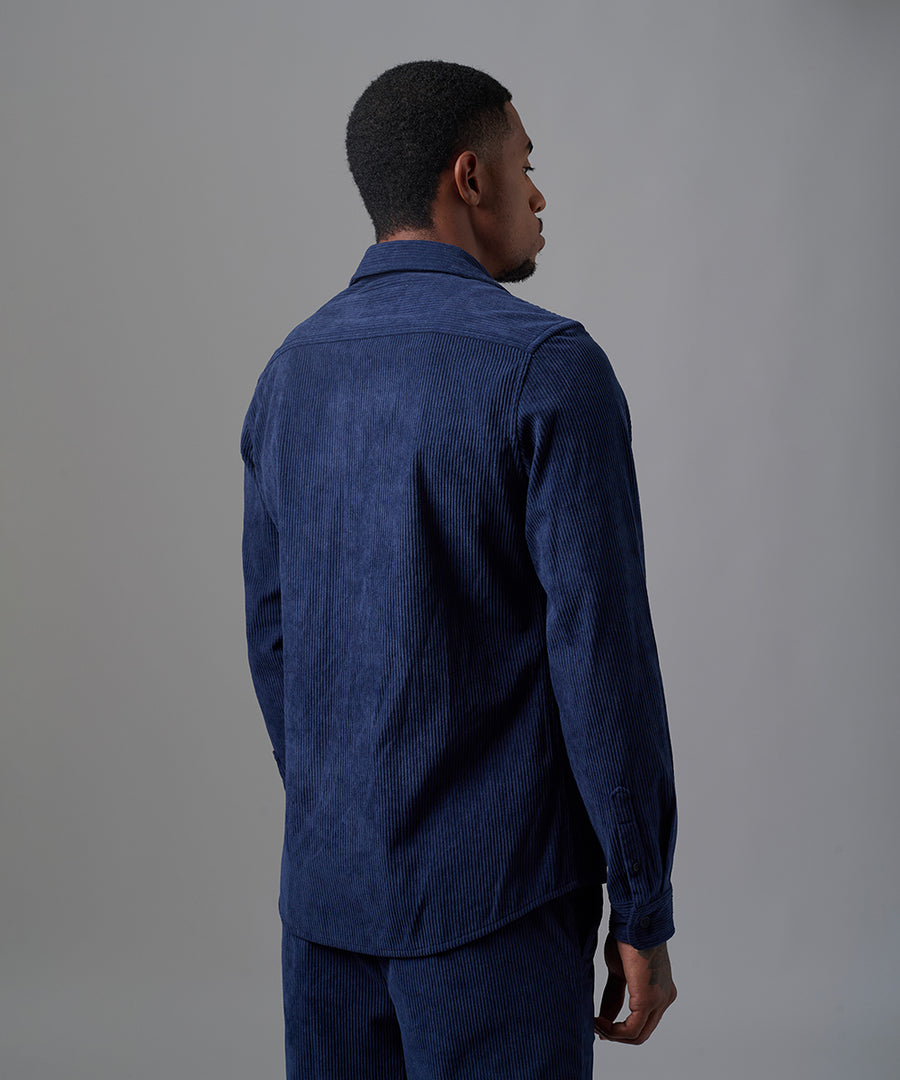 CAMISA MANGA LARGA CORDUROY CLASSIC FIT AZUL MARINO OI25