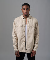 CAMISA MANGA LARGA SOBRECAMISA CLASSIC FIT HUESO OI25