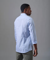 CAMISA MANGA LARGA CUELLO B. DOWN SLIM FIT CELESTE C/RAYAS OI25