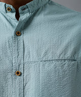 CAMISA MANGA LARGA SEERSUCKER TWISTED COLLAR CLASSIC FIT VERDE OI25