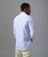 CAMISA MANGA LARGA PECHERA OJAL SLIM FIT CELESTE CUADROS OI25