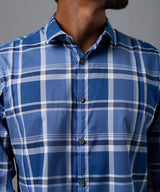 CAMISA MANGA LARGA PECHERA OJAL CLASSIC FIT AZUL CUADROS OI25
