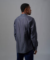 CAMISA MANGA LARGA CUELLO NERU ROLL UP SLIM FIT CHARCOAL OI25