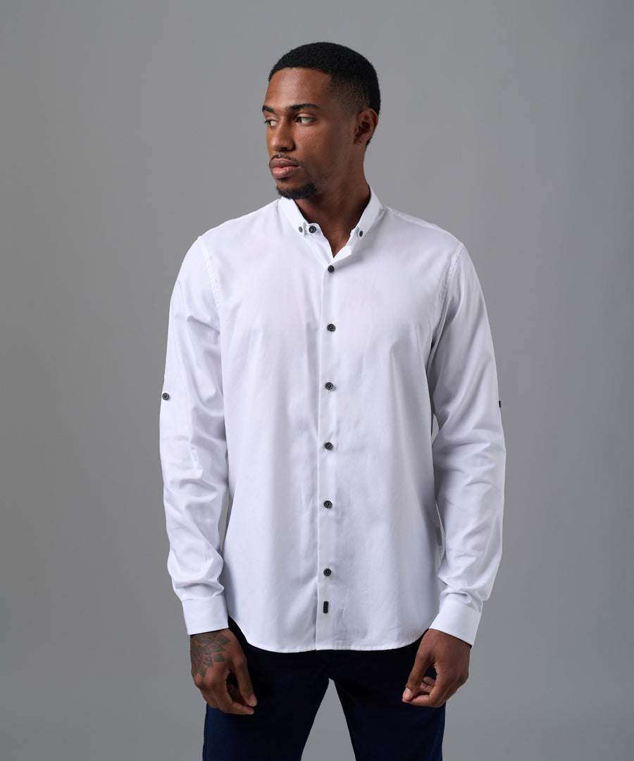 CAMISA MANGA LARGA MICRO B. DOWN CLASSIC FIT BLANCO OI25