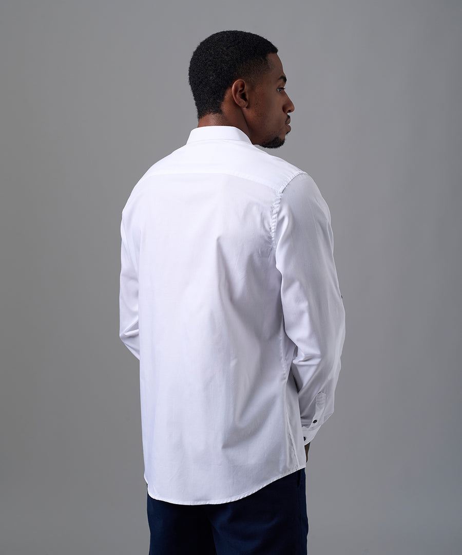 CAMISA MANGA LARGA MICRO B. DOWN CLASSIC FIT BLANCO OI25