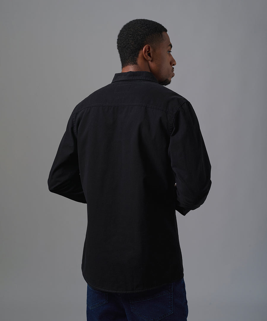 CAMISA MANGA LARGA SOBRECAMISA CLASSIC FIT NEGRO OI25