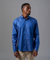 CAMISA MANGA LARGA PECHERA OJAL CLASSIC FIT AZUL OI25