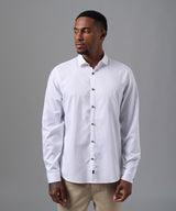 CAMISA MANGA LARGA PECHERA OJAL CLASSIC FIT BLANCO OI25