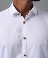CAMISA MANGA LARGA PECHERA OJAL CLASSIC FIT BLANCO OI25
