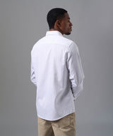 CAMISA MANGA LARGA PECHERA OJAL CLASSIC FIT BLANCO OI25
