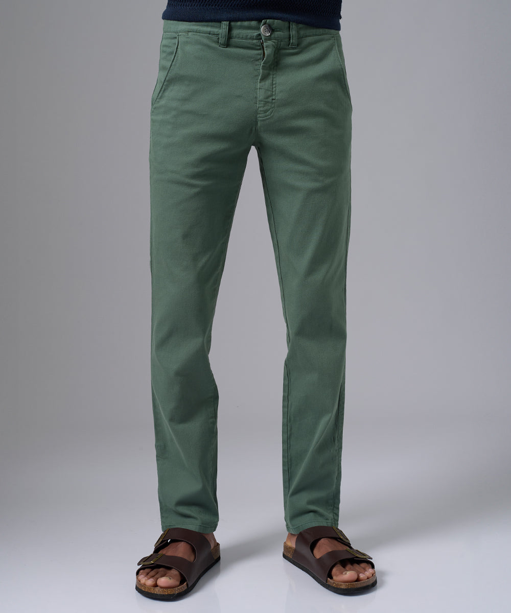 PANTALON DRILL FLAT FRONT SLIM FIT VERDE PV25