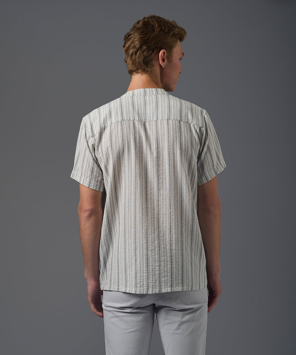 CAMISA MANGA CORTA LOOK LINO CUELLO NERU CLASSIC FIT PV26