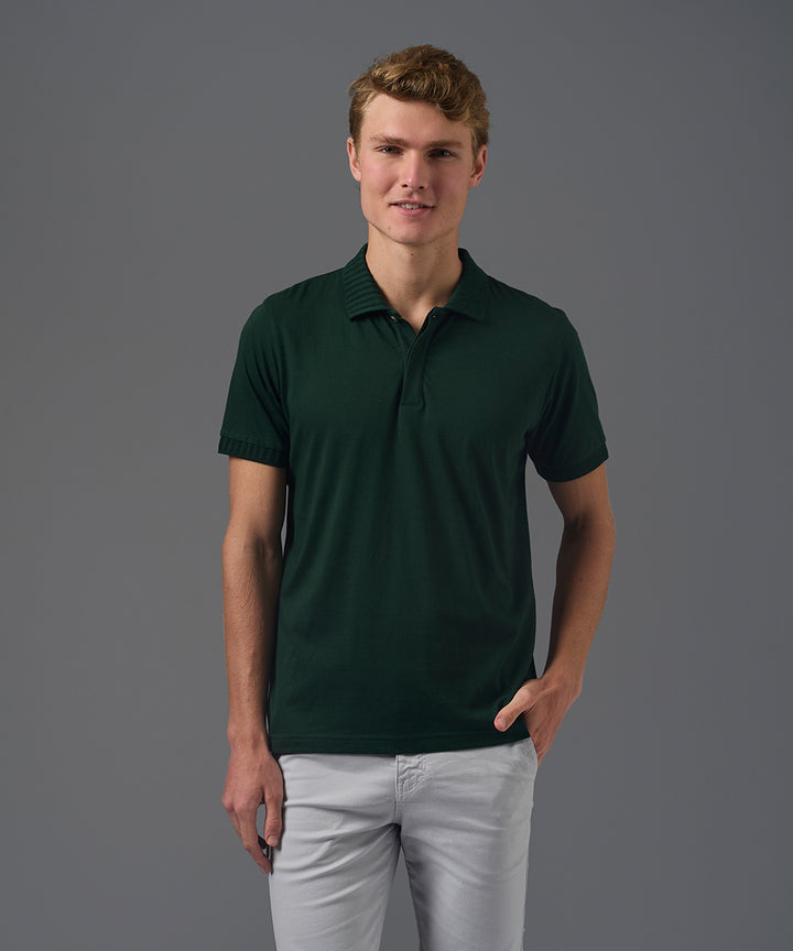 POLO MANGA CORTA JERSEY CUELLO BOX RECTILINEO VERDE BOTELLA PV26