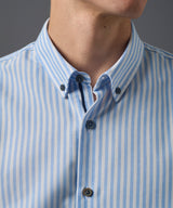 CAMISA MANGA LARGA OXFORD RAYAS CLASSIC FIT CELESTE C/RAYAS PV26