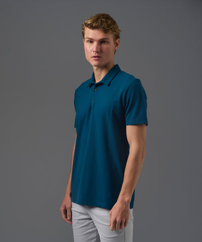 POLO MANGA CORTA PIQUE CUELLO BOX BORDADO COBALTO PV26