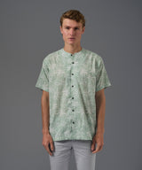 CAMISA MANGA CORTA LOOK LINO CUELLO NERU CLASSIC FIT VERDE TRAMADO PV26
