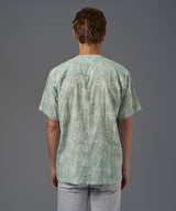 CAMISA MANGA CORTA LOOK LINO CUELLO NERU CLASSIC FIT VERDE TRAMADO PV26
