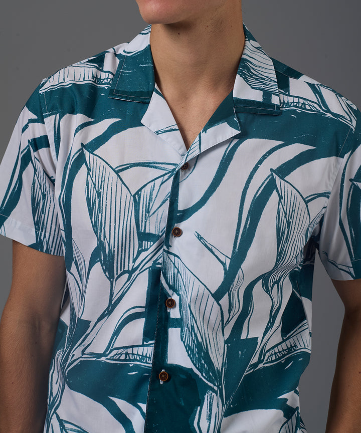 CAMISA MANGA CORTA SELVA CLASSIC FIT VERDE TRAMADO PV26