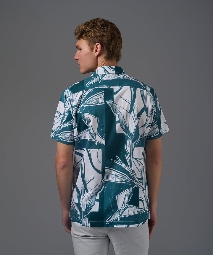 CAMISA MANGA CORTA SELVA CLASSIC FIT VERDE TRAMADO PV26