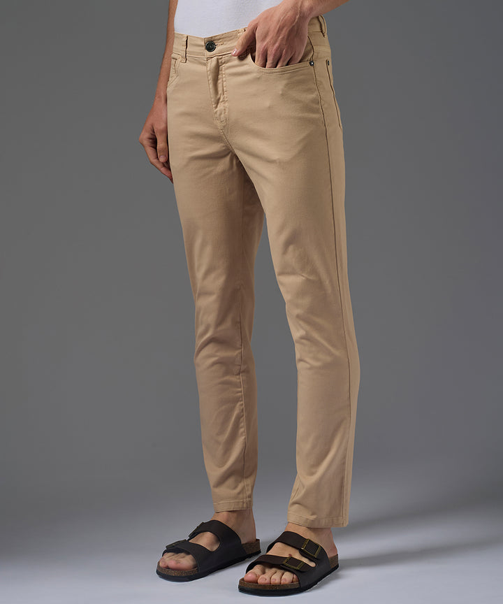 PANTALON DRILL FIVE POCKET SLIM FIT HUESO PV26