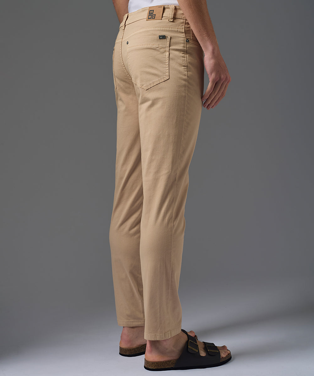 PANTALON DRILL FIVE POCKET SLIM FIT HUESO PV26