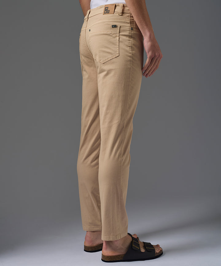 PANTALON DRILL FIVE POCKET SLIM FIT HUESO PV26