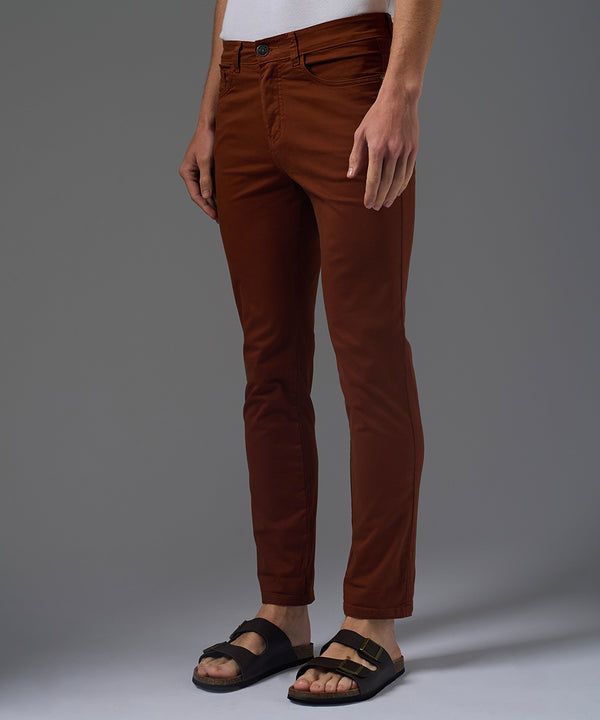 PANTALON DRILL FIVE POCKET SLIM FIT LADRILLO PV26