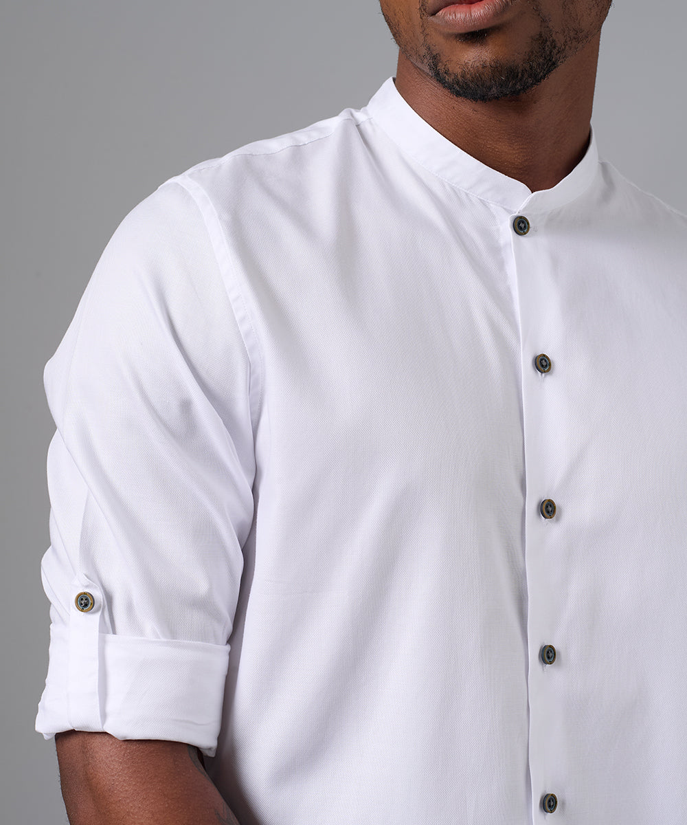 CAMISA MANGA LARGA MICRO NERU CLASSIC FIT BLANCO PV25