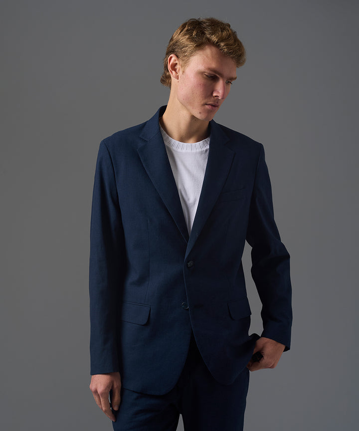 BLAZER LINO ALGODON AZUL MARINO PV26