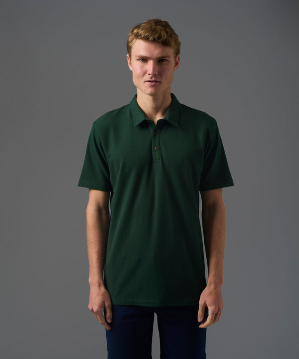 POLO MANGA CORTA PIQUE CUELLO BOX BORDADO VERDE BOTELLA PV26