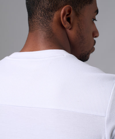 POLO MANGA CORTA JERSEY CUELLO REDONDO MODA BLANCO PV25