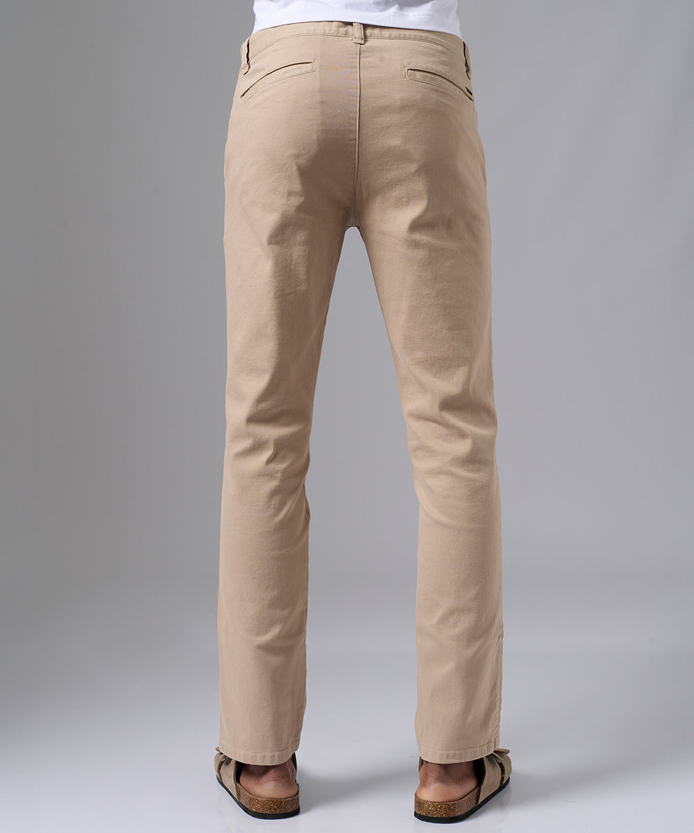 PANTALON DRILL FLAT FRONT SLIM FIT MARRON CLARO PV25