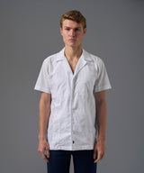 CAMISA MANGA CORTA LOOK LINO CUELLO RESORT GUAYABERA CLASSIC FIT BLANCO PV26
