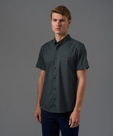 CAMISA MANGA CORTA LOOK LINO BUTTON DOWN CLASSIC FIT PLOMO PV26