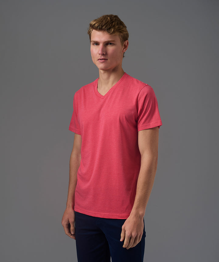 POLO MANGA CORTA JERSEY CUELLO V BASICO FUCSIA PV26