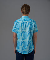 CAMISA MANGA CORTA SOMOS OCEANO SLIM FIT AZUL ESTAMPADO PV26