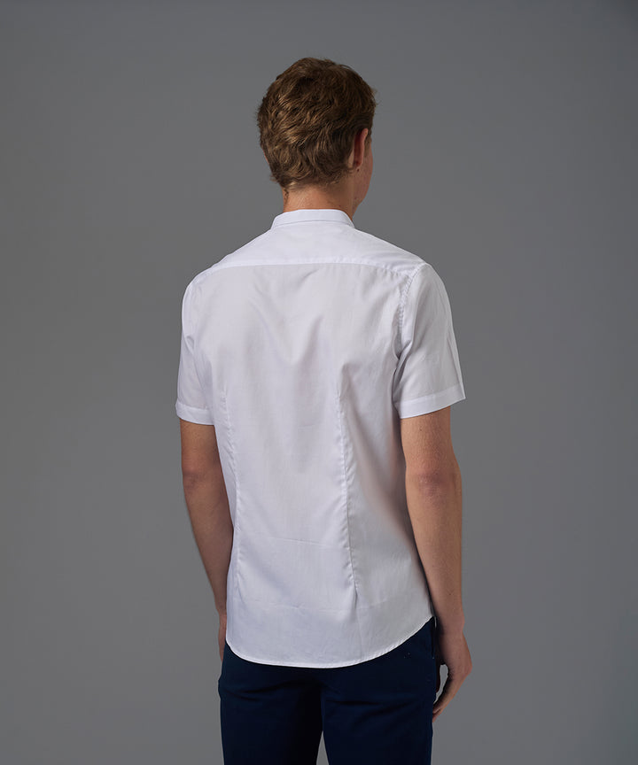 CAMISA MANGA CORTA CUELLO MICRO BD SLIM FIT BLANCO PV26