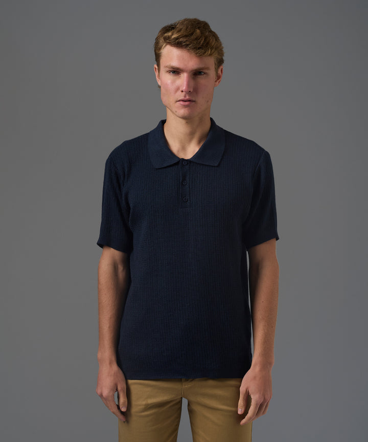 POLO MANGA CORTA PET CUELLO BOX AZUL MARINO PV26