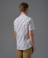 CAMISA MANGA CORTA CUELLO MICRO BD SLIM FIT BLANCO ESTAMPADO PV26