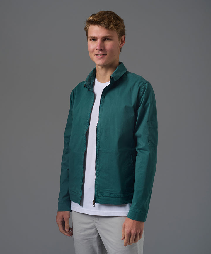 CASACA TAFETA CUELLO REMOVIBLE VERDE JADE PV26