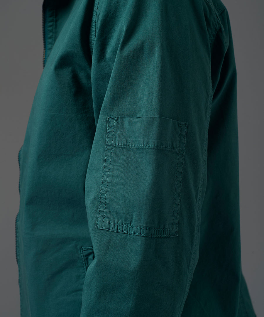 CASACA TAFETA CUELLO REMOVIBLE VERDE JADE PV26