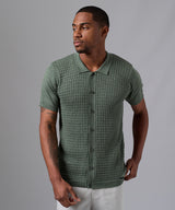 POLO MANGA CORTA TEJIDO PET CUELLO CAMISERO VERDE PV25