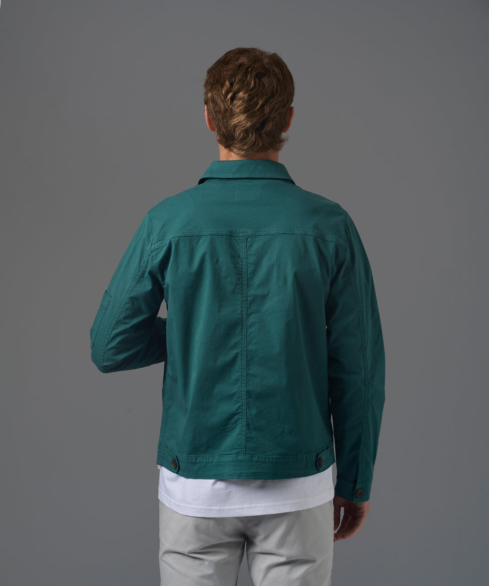 CASACA TAFETA CUELLO REMOVIBLE VERDE JADE PV26