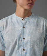 CAMISA MANGA CORTA LOOK LINO CUELLO NERU CLASSIC FIT CELESTE ESTAMPADO PV26