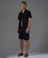 CAMISA MANGA CORTA CUELLO RESORT SEER SUCKER CLASSIC FIT NEGRO PV26