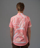 CAMISA MANGA CORTA PAISAJES SLIM FIT NARANJA ESTAMPADO PV26