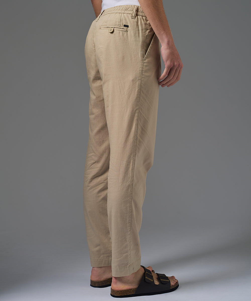 PANTALON LOOK LINO CLASSIC FIT BEIGE PV26