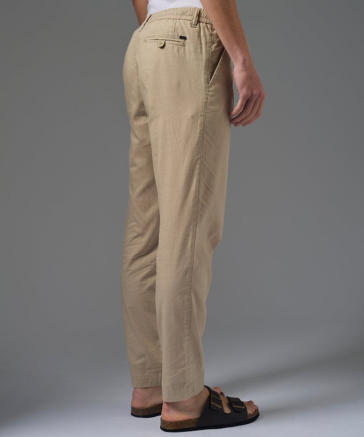 PANTALON LOOK LINO CLASSIC FIT BEIGE PV26