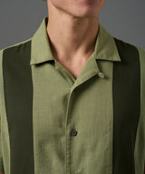 CAMISA MANGA CORTA LOOK LINO CUELLO RESORT CORTES CLASSIC FIT VERDE CLARO PV26